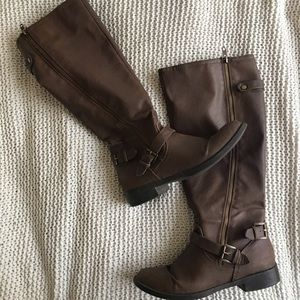 Brown Knee-High Riding Boots